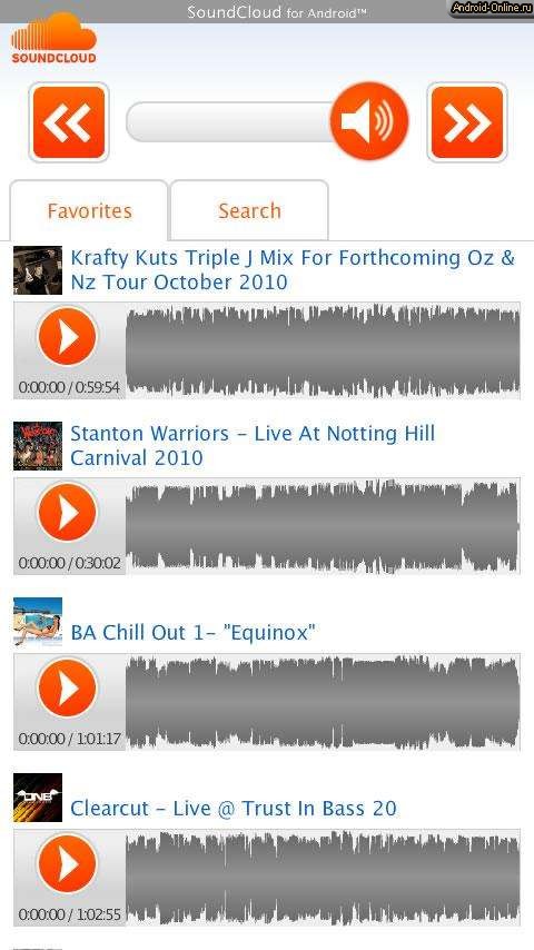 Снимок экрана soundcloud-for-android