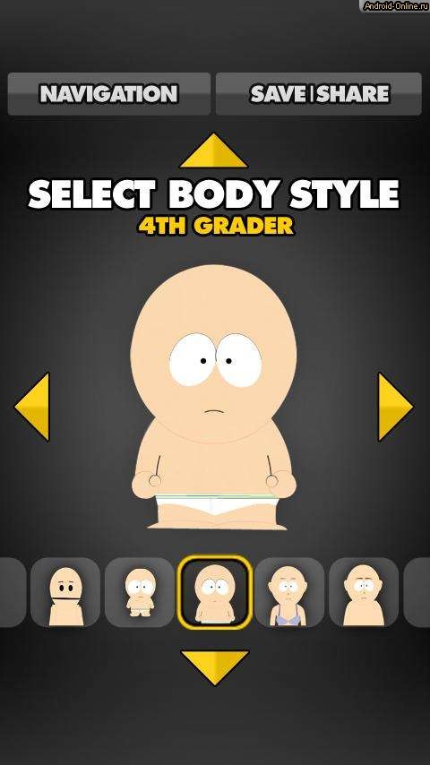 Снимок экрана south-park-avatar-creator